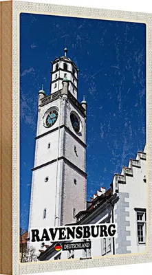 Produktbild von Holzschild Städte Ravensburg Blaserturm Architektur 20x30cm
