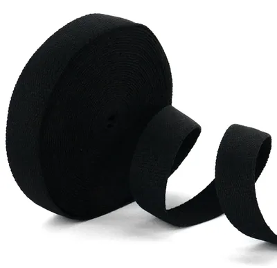 Baumwoll-Gurtband 10 m x 40 mm, schwarz-weiß gemischt