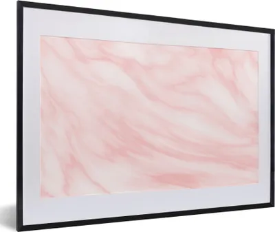 Produktbild von MuchoWow® Gerahmtes Poster Marmor - Rosa - Weiß - Luxus - Marmoroptik 60x40 cm - Poster mit Schwarzem Bilderrahmen Wandposter Rahmen Foto Bilder - Schlafzimmer - Plakat in Rahmen - Drucken
