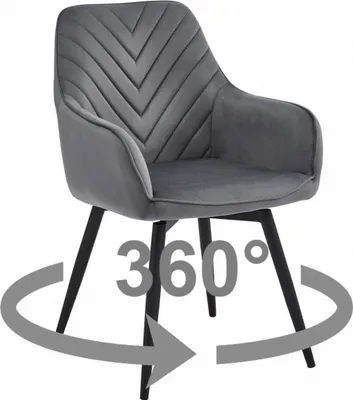 Obrázek produktu pro Otočné jídelní křeslo NANA360 VELVET, tmavě šedé