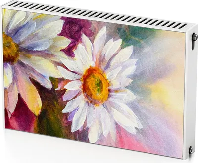 Produktbild von Gänseblümchenblume – Magnetische Heizkörperabdeckung – 90x60 cm – Magnet Heizkörperabdeckung – 3D Würfel – Heizkörperverkleidung – Magnetische Wandverkleidung – Wetterfest