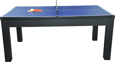 Zdjęcie produktu dla Wielofunkcyjny stół bilardowy i do tenisa stołowego - 182 x 102 x 80 cm - Czarny - SOUSA