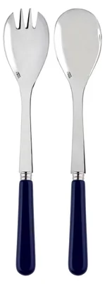 Produktbild von Salatbesteck, 2-teilig 26 cm - Edelstahl & Acryl - Spülmaschinenfest - Marineblau