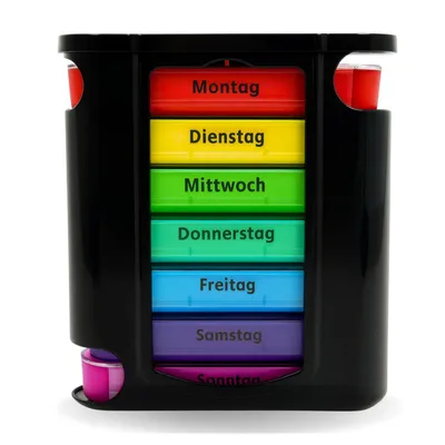 Tablettenbox 7 Tage 4 Fächer - Rund Pillenbox Mit Kostenlosem