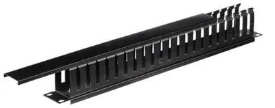 Image de Organisateur de câbles 19''/1U - noir avec couvercle Netrack