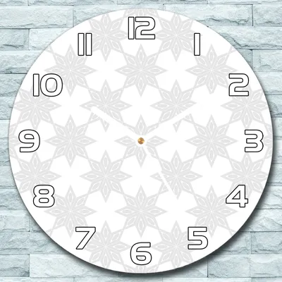Produktbild von Wanduhr aus Glas Rund fi 30 Blumensterne Muster Quarz Deko Schlafzimmer Büro