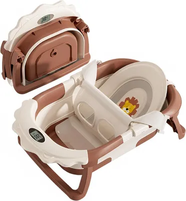 Produktbild von Faltbare XXL Babybadewanne, mit Badekissen und Thermometer, für Kinderzimmer