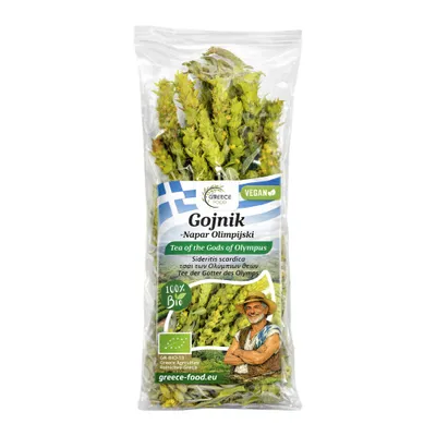 Griechischer Bergtee 40 g Bio-Packung auf weißem Grund