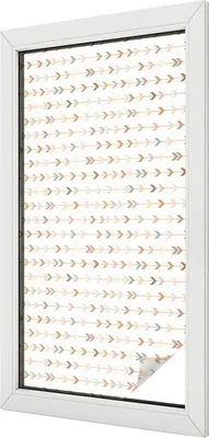 Produktbild von Buntglas Fensterfolie – 100x50 cm – Stained-Glass Design – blickdichte dekorative Sichtschutzfolie – selbstklebend, UV-Schutz – Pfeilmuster