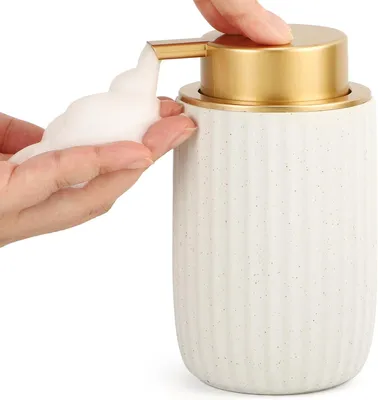 Produktbild von 320 ml Keramik-Schaumpumpenspender, leerer, nachfüllbarer Seifen-/Duschgelspender