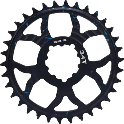 Produktbild von 34T -Fahrradkette 7075 Aluminiumlegierung positiver negativer Zahnrundkettenrad für GXP -Straßenräder Blaue Tarnung