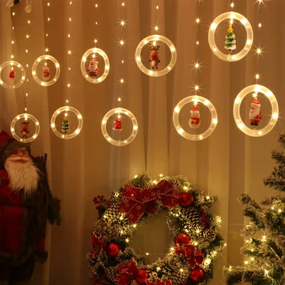Produktbild von 3m Weihnachten LED Lichtervorhang DIY Lichterkette Batteriebetrieben Wasserdicht für Innen Fenster Party Deko