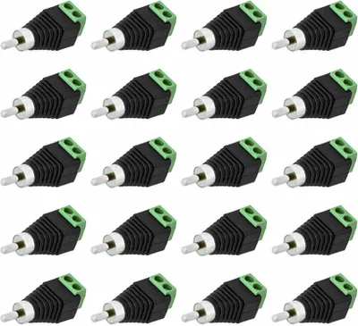 Produktbild von Cinch RCA-Stecker Adapter > Terminal Block 2 Pin Schraub Klemmen Universal Audio[20 Stk]