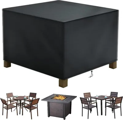 Produktbild von Wasserdichte Schutzhülle für Gartenmöbel mit Kordelzug - Atmungsaktiv, Robustes 210D Oxfordgewebe - 120 x 120 x 72 cm