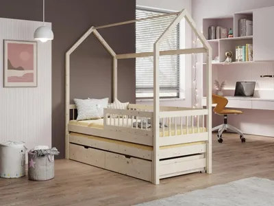 Obrázek produktu pro Dětská postel domeček s matrací 80x180 LAFRIA 1 - borovice