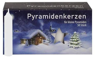 Zdjęcie produktu dla Świece piramidowe białe 50 sztuk do dekoracji domu i stołu 14X74MM
