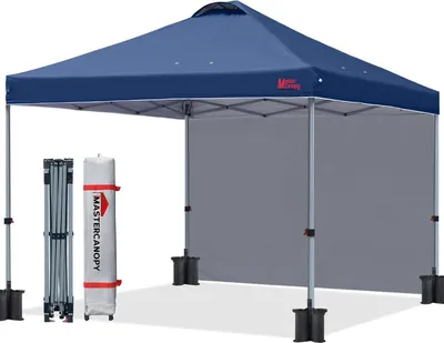 Immagine prodotto di Gazebo pop up Gazebo pieghevole Tendone 2,5 x 2,5 m blu navy con parete laterale