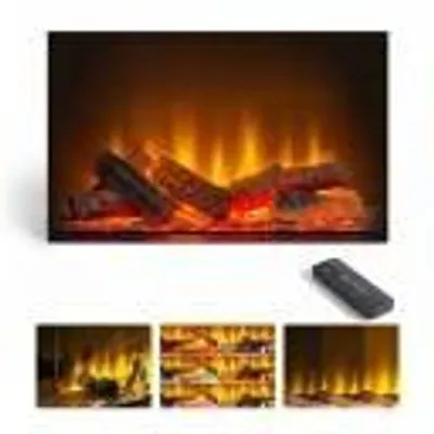 Produktbild von Acantha Aspire 50 elektrischer Einbaukamin 3D LED, 49×55,5×23,5 cm, Fernbedienung 1-2 kW Medienwand