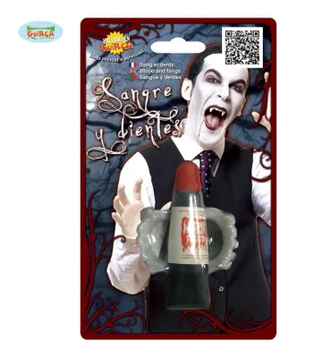 Immagine prodotto di Vampiro Halloween zanne sangue MakeUp Costume Party Notte Horror Creativo Vampiro Accessori Carnevale Dracula Sangue Finto Gotico Spaventoso Effetti Tenebre, Colore: Bianco