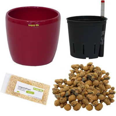 Produktbild von Set 5-teilig Keramik Blumentopf Venus 18/12 weinrot Premium Hydrokultur Ø 20,0 cm H 13,5 cm