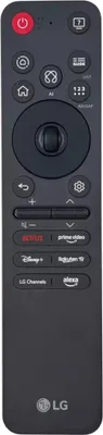 A remote control for an LG TV.
