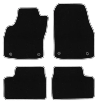 Obrázok produktu pre Velúrové autokoberce pre: Opel Astra H 2003-2010 sedan, hatchback, kombi, TwinTop, kabriolet, kupé čierno-strieborné
