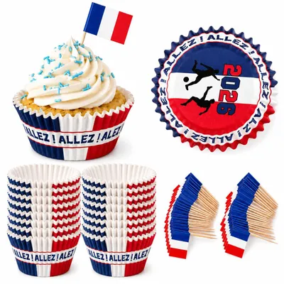 Cupcake-Dekoration 200-tlg. mit Flaggen & Förmchen