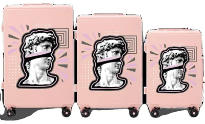 Image de Valise de voyage, en ABS, avec serrure intégrée, rose