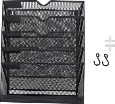 Produktbild von Wand-Aktenordnerhalter, multifunktionaler Metall-Organizer mit 6 Ebenen zum Aufhängen für Zuhause