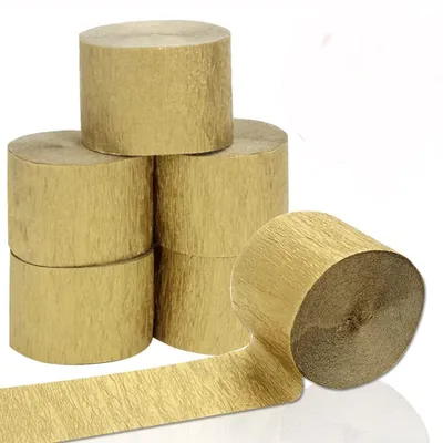 6 Rollen Krepppapier-Streamer 4,5 cm x 25 m, Gold