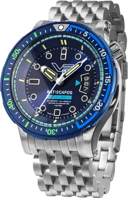 Vostok Europe NH35-511E768-B Herren-Automatikuhr Batiscafos Stahl/Blau 1