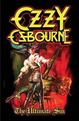 Produktbild von Ozzy Osbourne - Poster "The Ultimate Sin", Stoff RO6220 (106 cm x 70 cm) (Schwarz/Rot/Gelb)