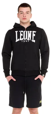 Produktbild von Leone Basic Herren-Hoodie ohne Sweatshirt mit Reißverschluss
