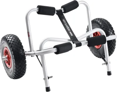 Imagen del producto de Carro para kayak de aluminio, con capacidad de carga de 68 kg, neumáticos de 10 pulgadas sin cámara, ideal para kayaks y canoas