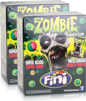 Produktbild von Tri Fini Zombie Candy & Gum Kaugummis 200 Stück in der Box (2er Pack)