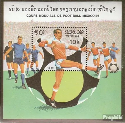 Produktbild von Briefmarken Laos 1982 Mi Block109 (kompl.Ausg.) gestempelt Fußball-WM 1986, Mexiko