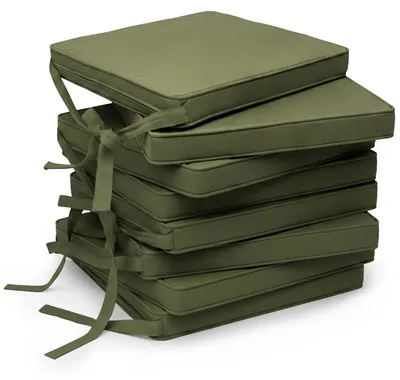 Immagine prodotto di Beautissu, set da 8 cuscini per sedia Loft SK, verde oliva, 45x40x5 cm