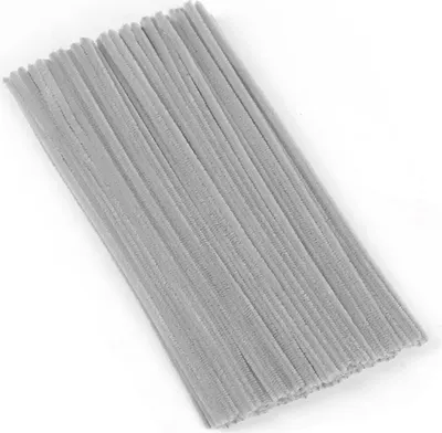 Produktbild von Pfeifenreiniger Hellgrau 100 Stš¹ck, Pfeifenreiniger zum Basteln 30 cm x 6 mm, Pfeiffenputzerdraht Chenilledraht, Pfeifenputzer Biegeplš¹sch Basteldraht fš¹r DIY Art Craft Projekte, Dekoration