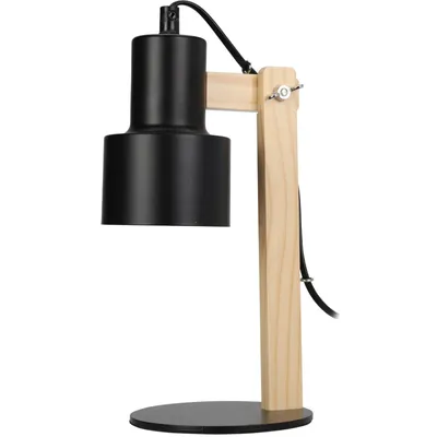 Obrázok produktu pre H&S Decoration | Stolná lampa - SCANDI - 32 cm - Čierna - Moderný dizajn - Drevo a kov