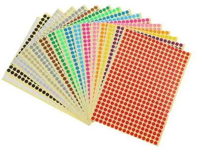 Zdjęcie produktu dla Naklejki samoprzylepne kropki kolorowe do szkoły biura 6528 szt. DIY