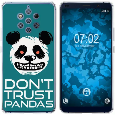 Produktbild von PhoneNatic Case kompatibel mit  Nokia 9 PureView Silikon-Hülle Crazy Animals Panda M2