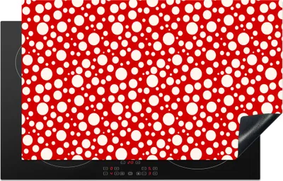 Produktbild von KitchenYeah© Herdabdeckplatte Seifenblasen - Rot - Punkte - Muster , 83x51cm, Küche Deko, Glaskeramikkochfeld Herdabdeckung, Abdeckplatte fùr Kochfeld