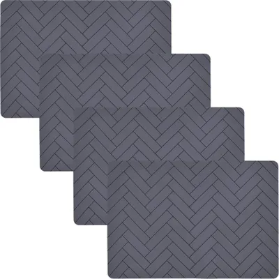Produktbild von Södahl Tischset Platzset 4er abwischbar 48x33cm Platzdecken Tischuntersetzer grau