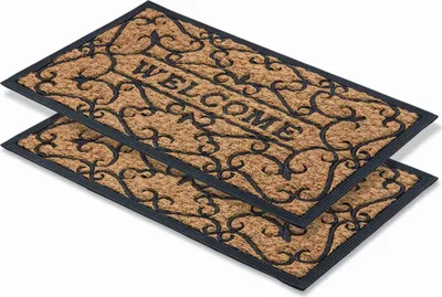 Image de Tapis de sol Astra pour l'intérieur et l'extérieur COCO DELUXE LIGHT LOT DE 2 Noir 45 x 75 cm
