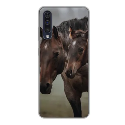 Produktbild von MuchoWow® Handyhülle Schutzhülle Hülle für Samsung Galaxy A50 Pferde - Nebel - Landschaft Silikon Softcase Handy Hülle - Mobiltelefonhülle