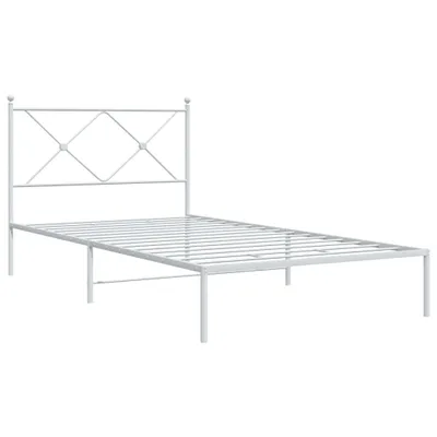 Produktbild von Bettgestell mit Kopfteil Metall Weiß 107x203 cm