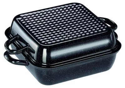 Produktbild von RIESS 0110-022 Bratpfanne mit Deckel 26/26, Classic, Profi, Schwarz / Bratform