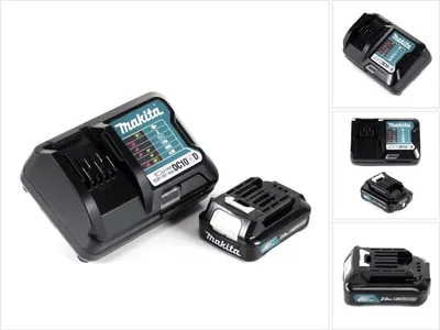 Immagine prodotto di Kit alimentatore Makita 12 V con 1 batteria BL1021B da 2,0 Ah + caricabatteria DC10WD