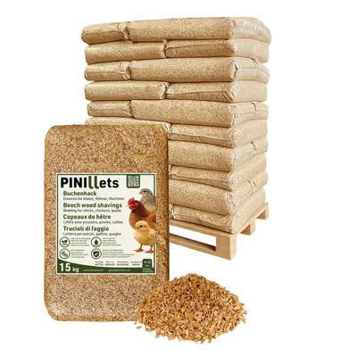 Produktbild von PINI Buchenhack 450 kg staubfreie hygienische Einstreu mittel für Küken Hühner