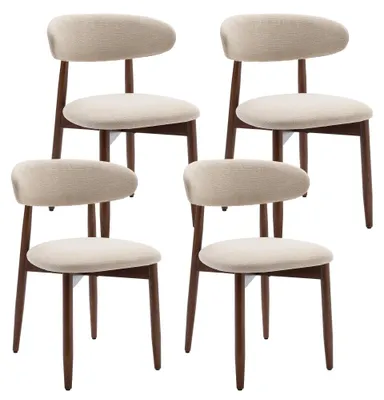 Image de Lot de 4 Chaises, robustes et élégantes, style nordique minimaliste, idéales pour salle à manger et cuisine - Beige